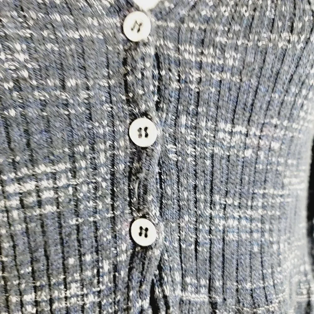 Free People Rain or Shine anavy Blue White Space Dye Sweater Dress Size Small